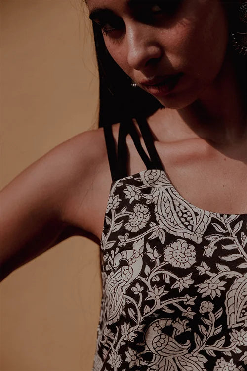 Okhai "Inkline" Handblock Printed Pure Cotton Kurta