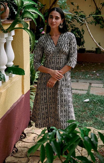 Okhai "Paisley" Handblock Printed Pure Cotton Kurta