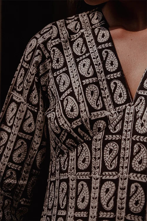 Okhai "Paisley" Handblock Printed Pure Cotton Kurta