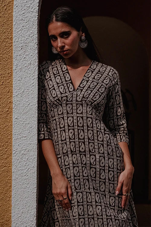 Okhai "Paisley" Handblock Printed Pure Cotton Kurta