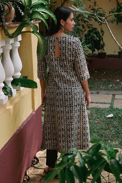 Okhai "Paisley" Handblock Printed Pure Cotton Kurta