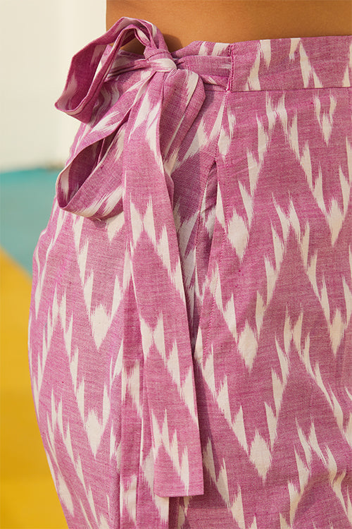 Okhai 'Aruba' Pure Cotton Handwoven Ikat Wrap Around Skirt | Rescue