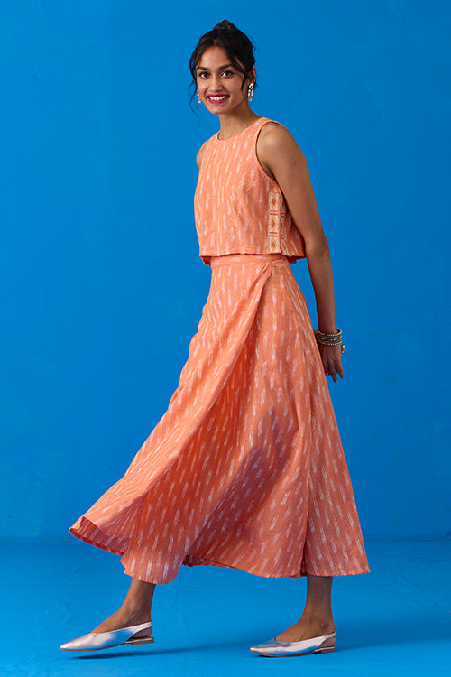Okhai "Renewal" Pure Cotton Ikkat Skirt