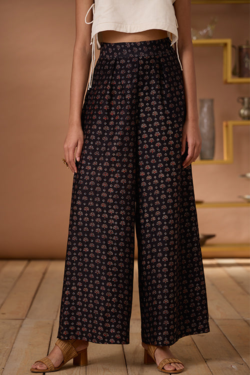 Starry Quartz Printed Chanderi Silk High Waisted Pant For Women Online