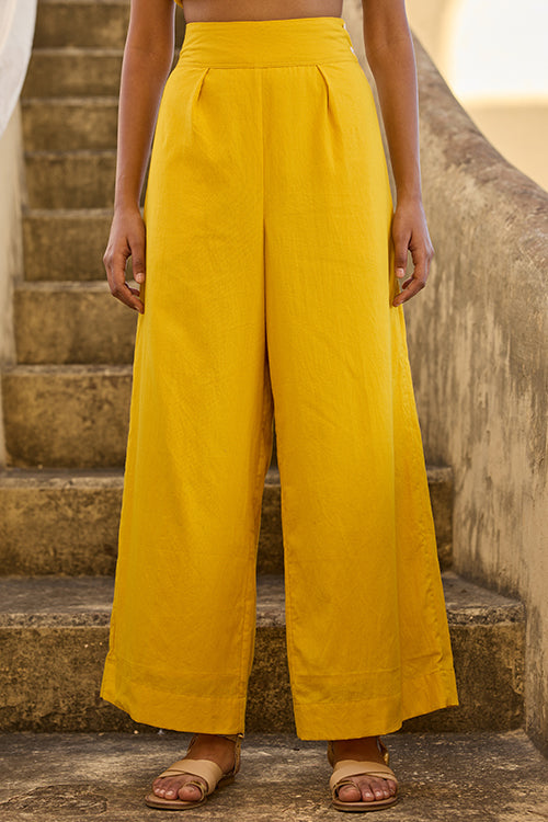 Sona Hand Embroidered Pure Cotton High Waisted Pants For Women Online