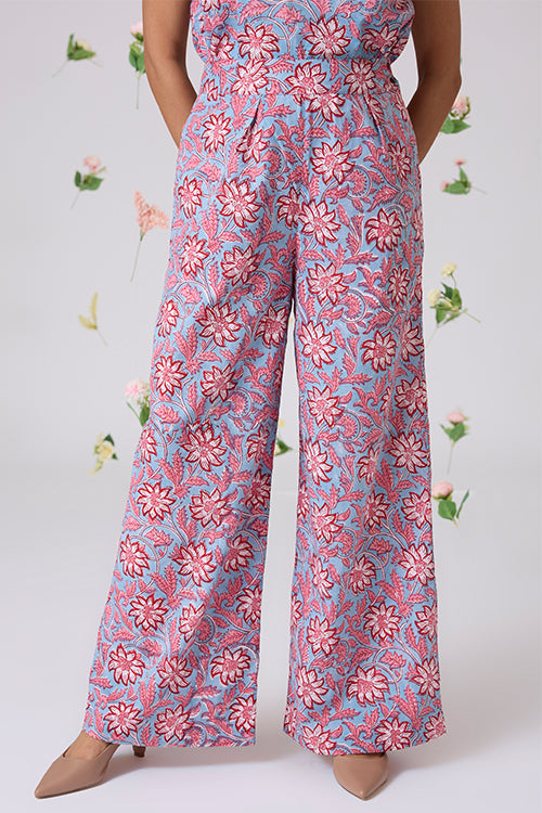 Okhai "Nimble" Handblock Printed Pure Cotton High-Waisted Pants