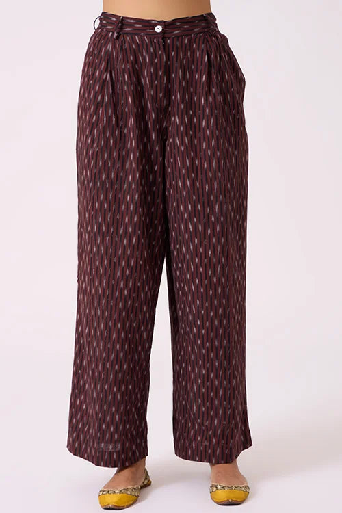 Okhai "Mirage" Pure Cotton Ikat High Waisted Pants