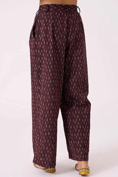 Okhai "Mirage" Pure Cotton Ikat High Waisted Pants