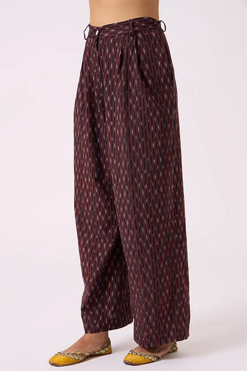 Okhai "Mirage" Pure Cotton Ikat High Waisted Pants