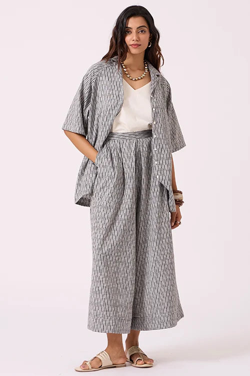 Okhai "Dusk" Pure Cotton Ikat Grey Pants
