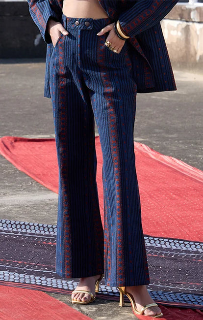 Okhai "Trefoil" Cotton Twill Ajrakh Pants