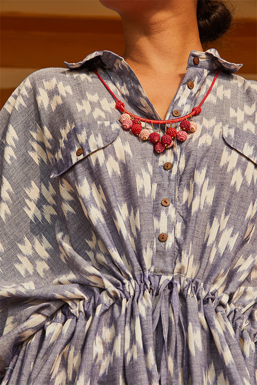 Okhai 'Forever' Handwoven Pure Cotton Ikat Kaftan Dress | Relove