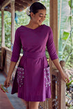 Okhai 'Verbena' Hand Embroidered Mirror Work Pure Cotton Dress | Relove