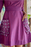 Okhai 'Verbena' Hand Embroidered Mirror Work Pure Cotton Dress | Relove