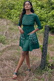 Okhai 'Dianthus' Hand Embroidered Mirror Work Pure Cotton Dress | Relove