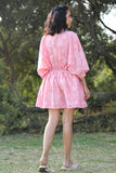 Okhai 'Pink Flare' Handloom Cotton Ikkat Dress | Relove