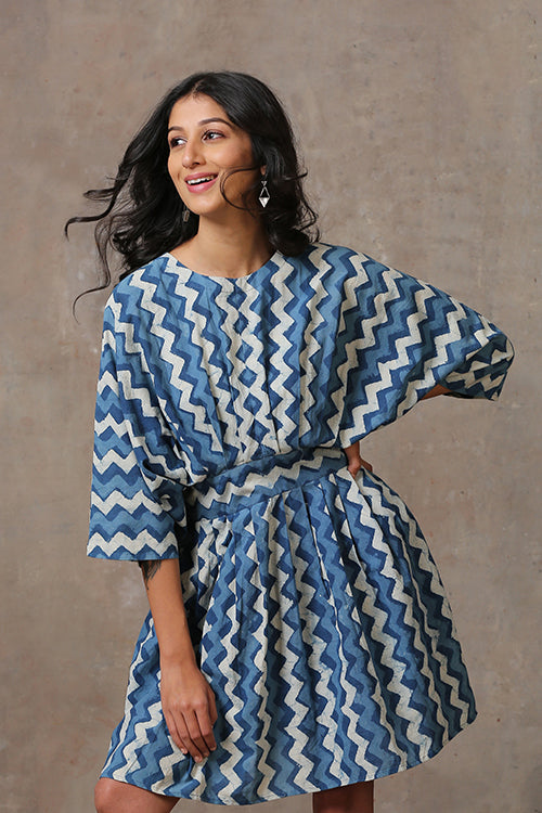 Okhai 'Innate Beauty' Pure Cotton Hand BLock Printed Dress | Relove