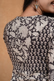 Okhai "Noir Valley" Beadwork Handblock Printed Pure Cotton Dress