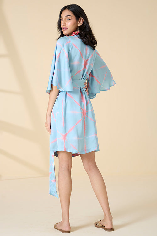 Okhai "Athens" Tie-and-Dye Modal Silk Wrap Dress