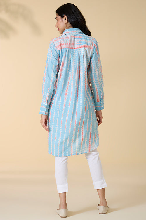 Okhai "Santorini" Tie-and-Dye Pure Cotton Shirt Dress