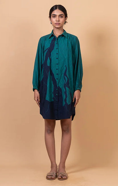 Okhai "Ganges" Hand Applique and Embroidery work Pure Cotton Free Size Dress