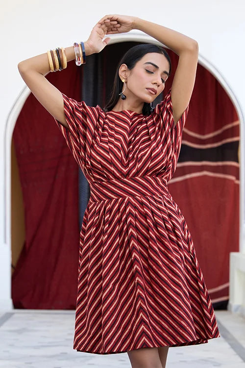 Okhai "Maze" Cotton Ajrakh Short Dress
