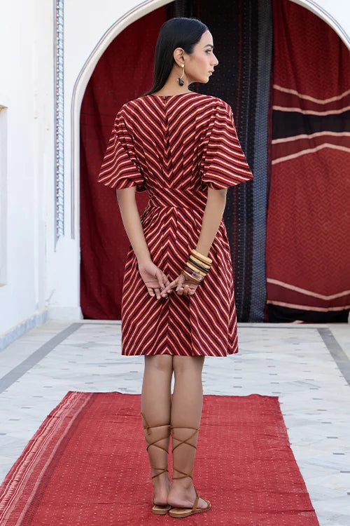 Okhai "Maze" Cotton Ajrakh Short Dress