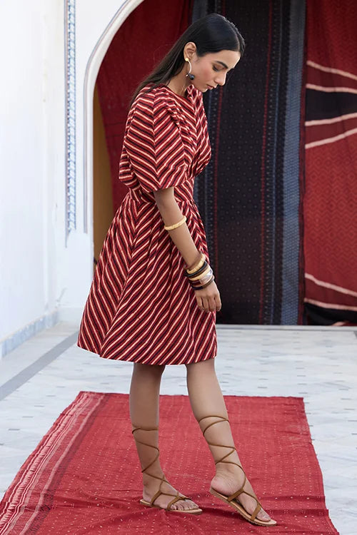 Okhai "Maze" Cotton Ajrakh Short Dress