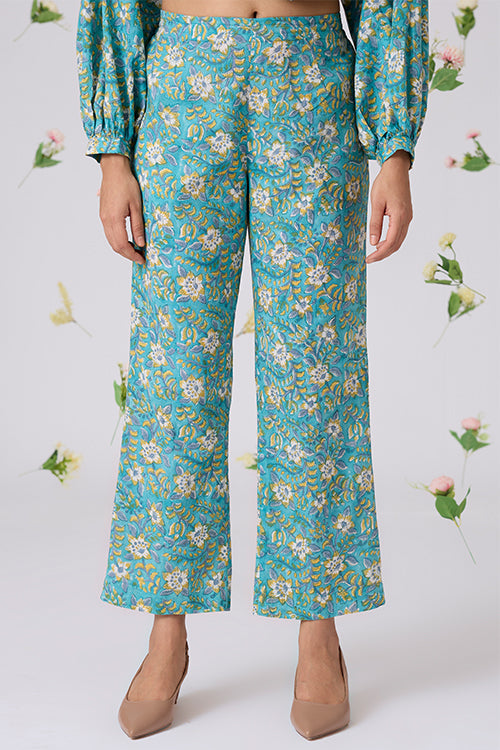 Okhai "Solitude" Handblock Printed Pure Cotton Top Pants Set