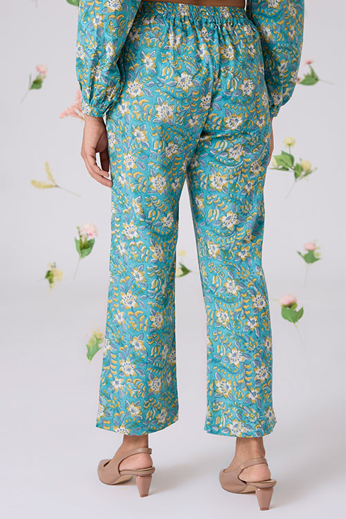 Okhai "Solitude" Handblock Printed Pure Cotton Top Pants Set