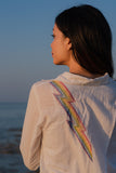 Okhai Spectrum Embroidered White Cotton Shirt For Women Online