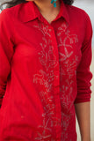 Okhai 'Rapt' Hand Embroidered Pure Cotton Shirt | Relove