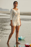 Okhai Paper Boats Hand Embroidered Short Top For Women Online
