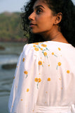 Okhai 'Tuscan Gold' Hand Embroidered Pure Cotton Wrap Top | Relove