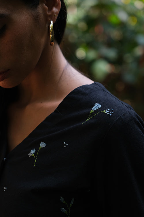 Okhai 'Lykke' Pure Cotton Hand Embroidered Peplum Top | Relove