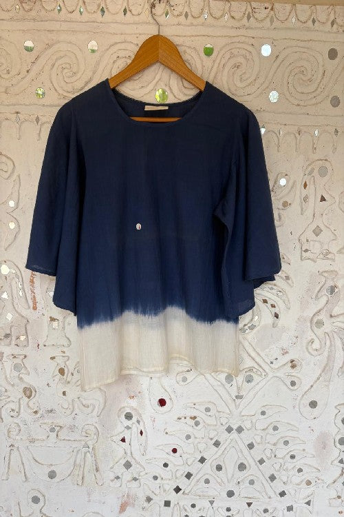 Okhai 'Blue Ocean' Pure Cotton Tie and Dye Top | Rescue