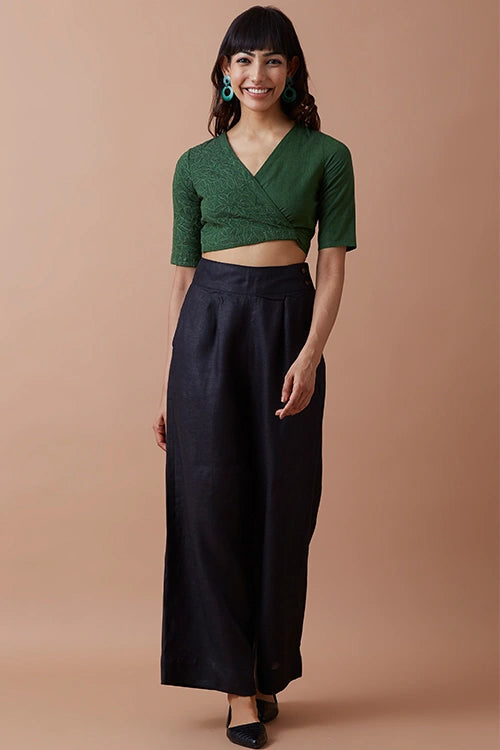 Okhai 'Innate' Pure Cotton Applique Work Hand Embroidered Wrap Top