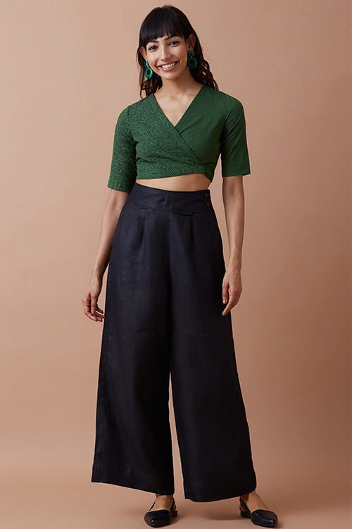 Okhai 'Innate' Pure Cotton Applique Work Hand Embroidered Wrap Top