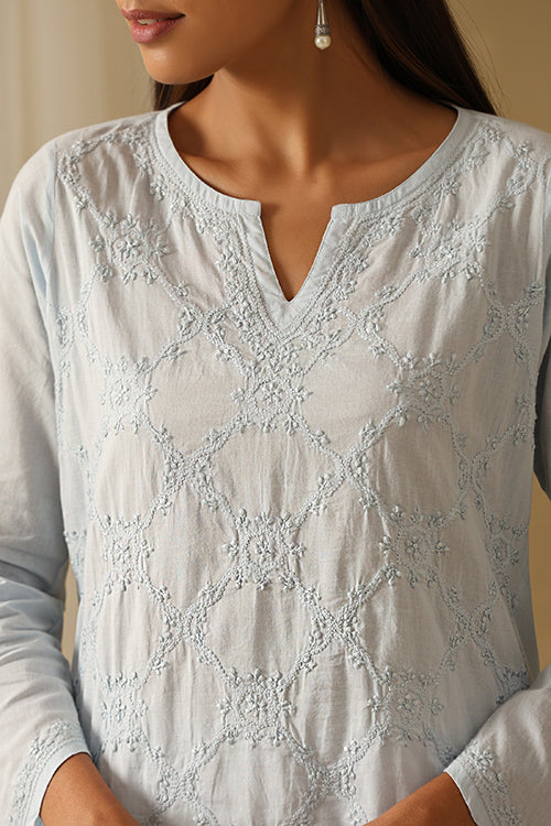 Okhai "Naqashi" Chikankari Pure Cotton Top