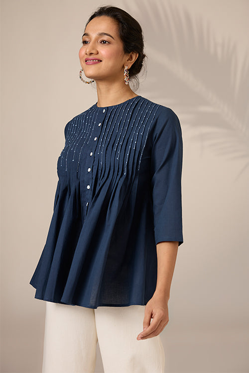 Okhai "Memories" Hand-Embroidered Pure Cotton Mul Top