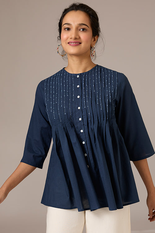 Okhai "Memories" Hand-Embroidered Pure Cotton Mul Top