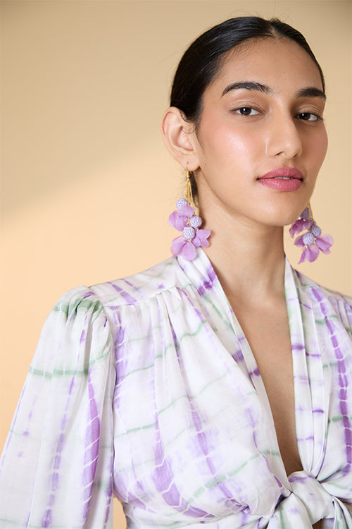 Margarita Tie and Dye Modal Silk Front Tie Top Online