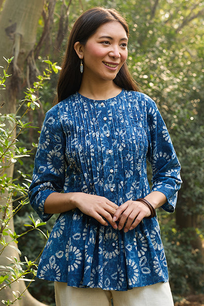 Okhai “Indika” Hand-Embroidered and Hand-Block Printed Pure Cotton Top