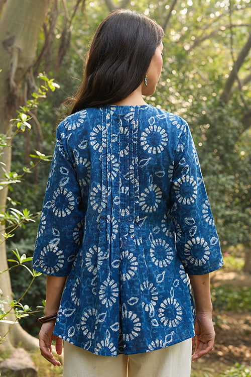 Okhai “Indika” Hand-Embroidered and Hand-Block Printed Pure Cotton Top