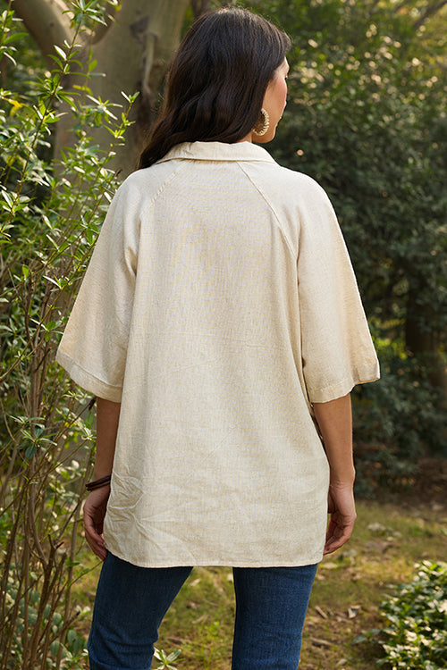 Okhai "Stitch Story" Hand Embroidered Pure Cotton Shirt