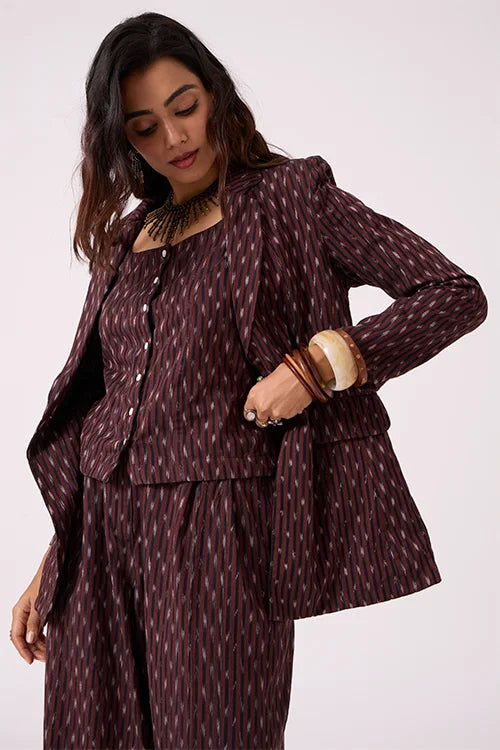 Okhai "Earthsong" Pure Cotton Ikat Short Top