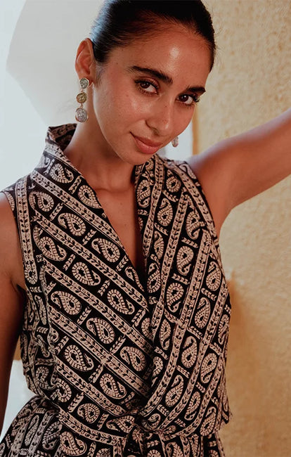 Okhai "Syahi" Handblock Printed Pure Cotton Top