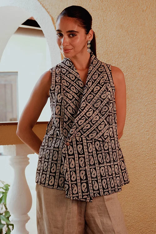 Okhai "Syahi" Handblock Printed Pure Cotton Top