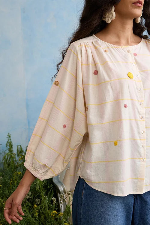 Okhai "Candytuft" Cotton Handloom Antifit Top