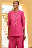 Shikhar Mirrorwork Hand Embroidered Pure Cotton Tunic For Women Online